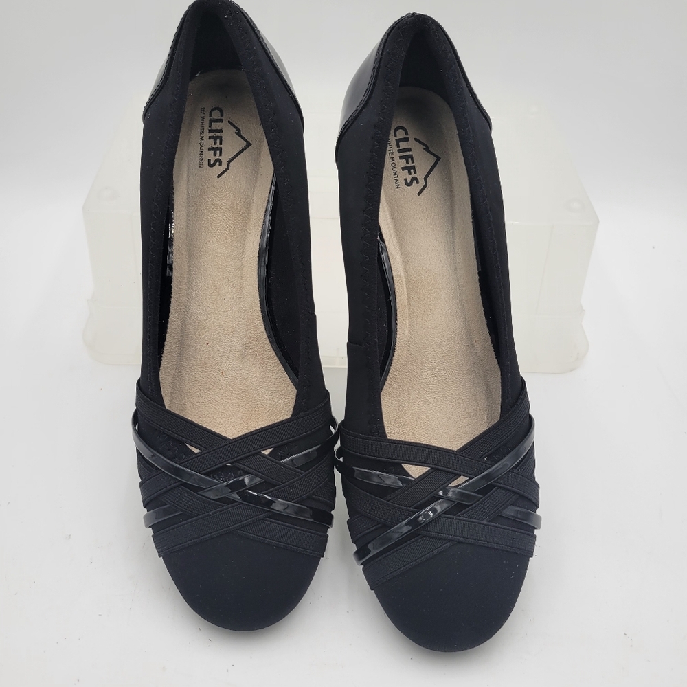 Womans Cliffs by White Mountain Bowie Wedge Slip on Ballet Flatt Black Size 10